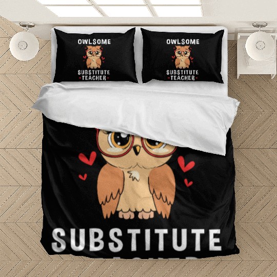 Substitute Teacher Owl School Teaching Bedding Sets