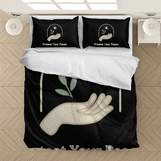 Peaceful Nature Hand with Sun and Leaf Bedding Sets