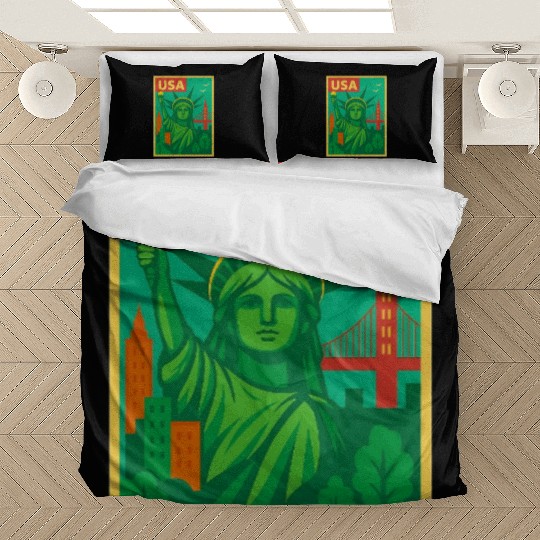 Iconic Statue of Liberty Urban Artwork  Bedding Sets