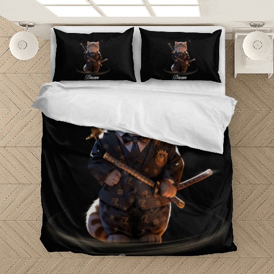 Samurai Cat in Formal Kimono Bedding Sets