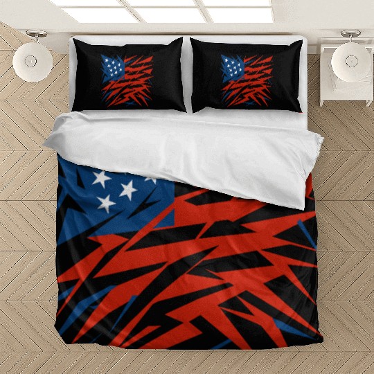 Abstract American Flag Deconstructivism Style Bedding Sets