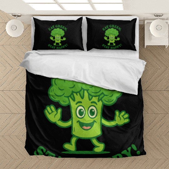 Eat Green Stay Happy Broccoli Character Bedding Sets