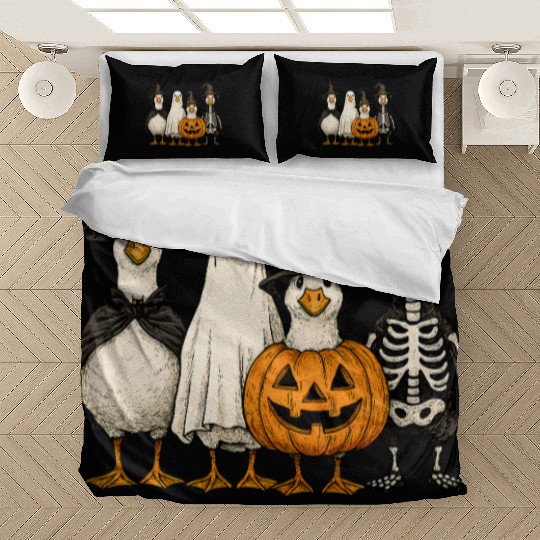 Goose Ghoul Gang Witch Ghost Jackolantern Skeleton Bedding Sets