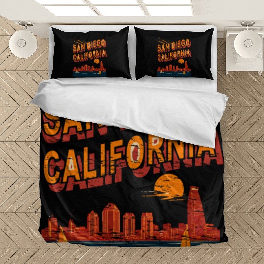 San Diego Skyline, California Bedding Sets
