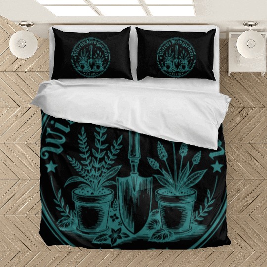Witch Herb Garden Women Cottagecore Dark Botanical Bedding Sets