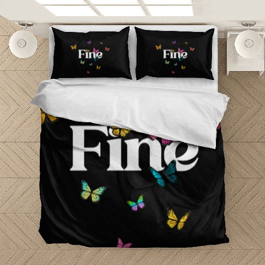 FINE - beautiful girl name with cute butterflies Bedding Sets
