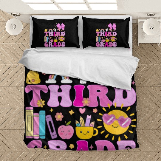 Hello Third Grade, Preppy Back to School Bedding Sets