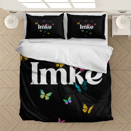 IMKE - beautiful girl name with cute butterflies Bedding Sets