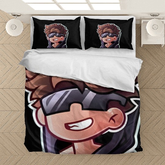 Cool Gamer Boy Logo – Fun Cartoon Avatar for Merch Bedding Sets