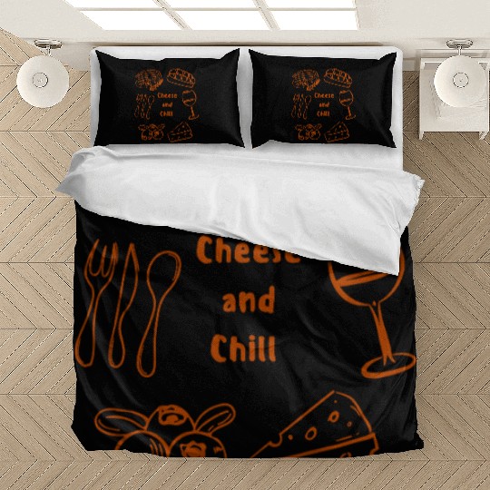 Cheese and Chill – Minimalist Food Lover Bedding Sets