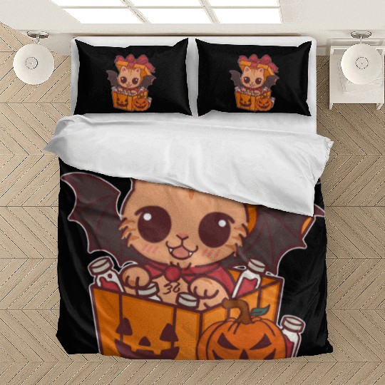 Halloween Cat with Potion Gift Box Bedding Sets