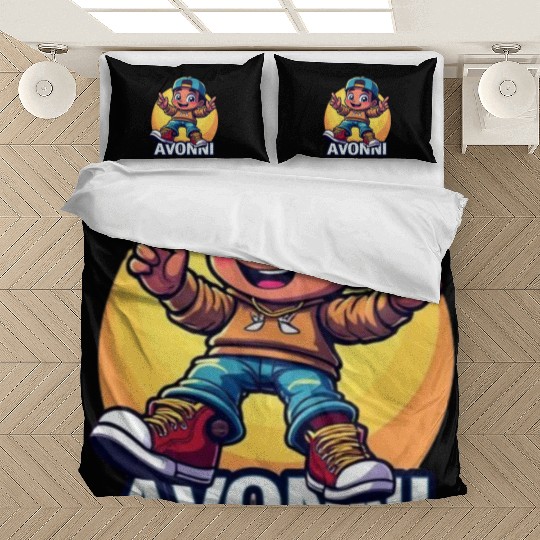 Colorful Caricature of a Boy with Cap Bedding Sets
