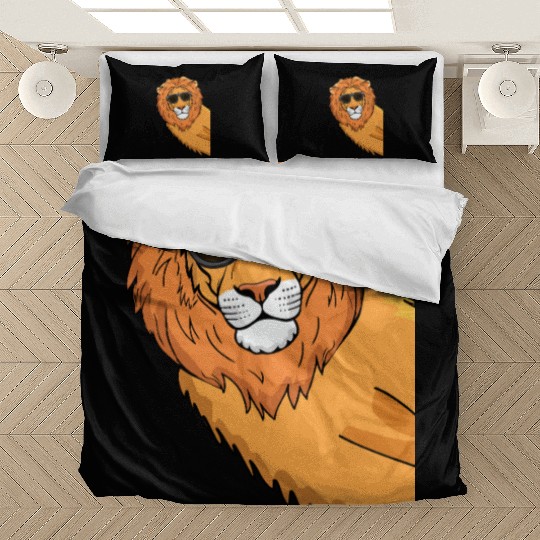 Cool Lion Lover Kids Wild Cat Lion Gifts Men Lion Bedding Sets
