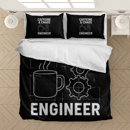 Caffeine & Chaos Engineer - Funny Coffee Tech Gift Bedding Sets