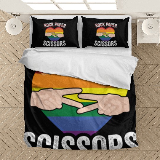 Funny Rock Paper Scissors LGBTQ LGBT Community Bedding Sets