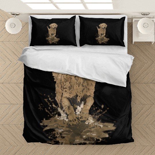 Joyful Golden Retriever Splash Design Bedding Sets