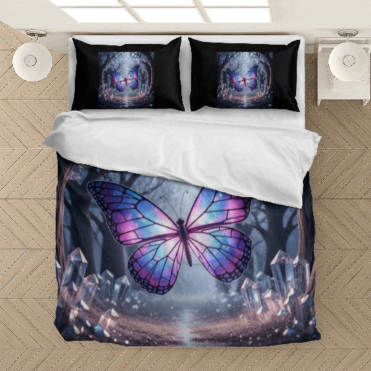 Galaxy Winged Butterfly in Mystical Forest Bedding Sets