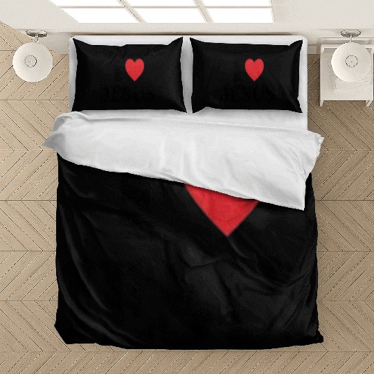 Heart and Cross with I Love Jesus Message Bedding Sets