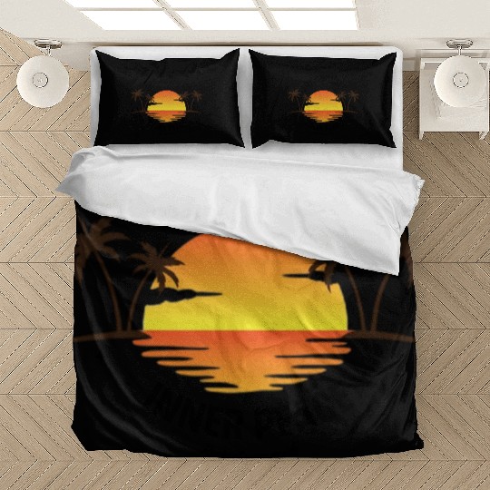 Serene Tropical Sunset Vibes Ocean Horizon Bedding Sets