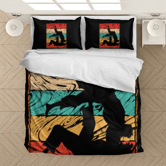 Retro 70s Jiu Jitsu Vintage Silhouette Bedding Sets