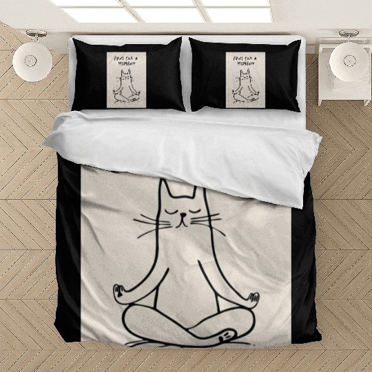 Yoga Cat Meditation Illustration Paws for a Moment Bedding Sets