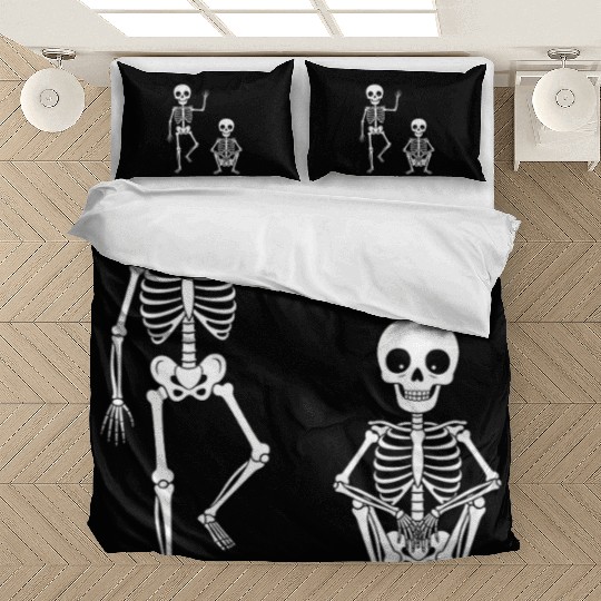 Funny Halloween Skeleton Spooky Season Cute Ghost Bedding Sets