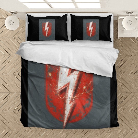 Red Lightning Bolt Graphic – Superhero Thunder Bedding Sets