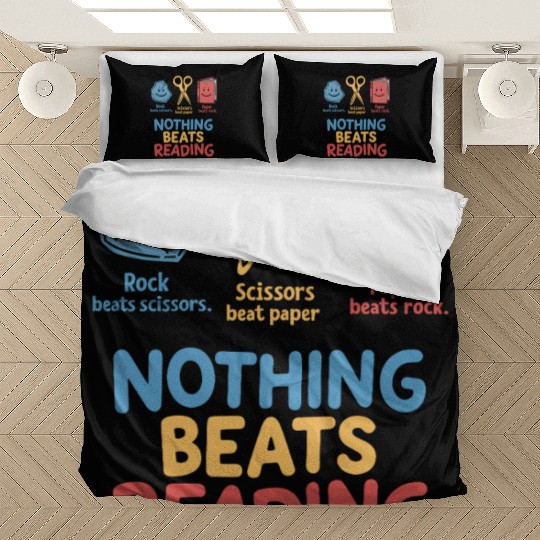 Nothing Beats Reading Funnny Rock Paper Scissors  Bedding Sets