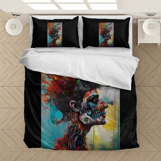 Vibrant Nature-Inspired Human Portrait Bedding Sets
