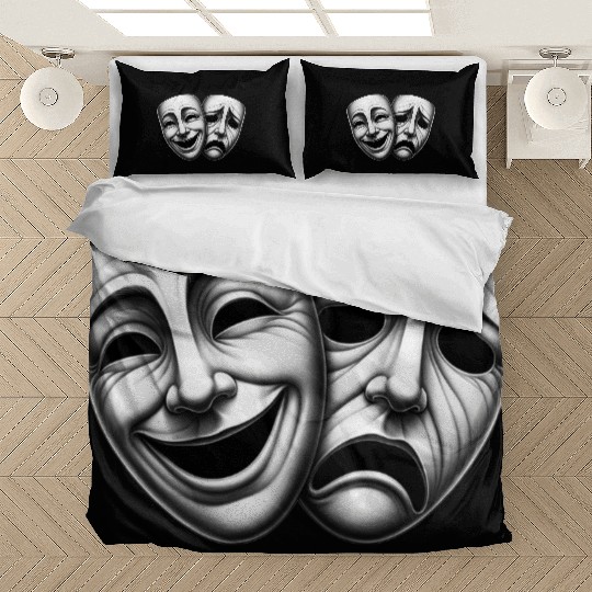 Comedy and Tragedy Masks – Classic Theater Art  Bedding Sets