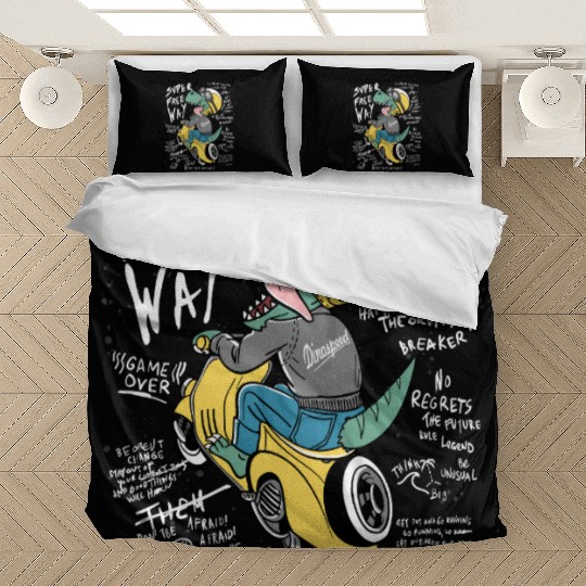 Dinosaur Racer with Streetwear Vibe Bedding Sets