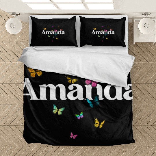 Colorful Butterfly Name AMANDA Bedding Sets