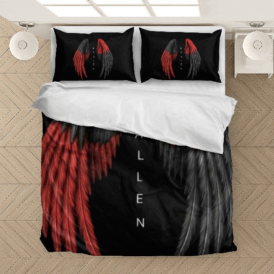 Red and Black Angel Wings Illustration Bedding Sets