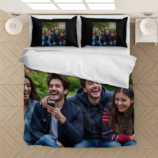 Joyful Group Friendship Illustration Bedding Sets