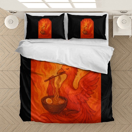 Fiery Phoenix with Ramen Bowl Bedding Sets