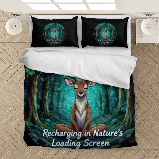 Enchanted Forest Deer Meditation Design Bedding Sets