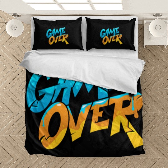 Vibrant Graffiti Game Over Design Bedding Sets