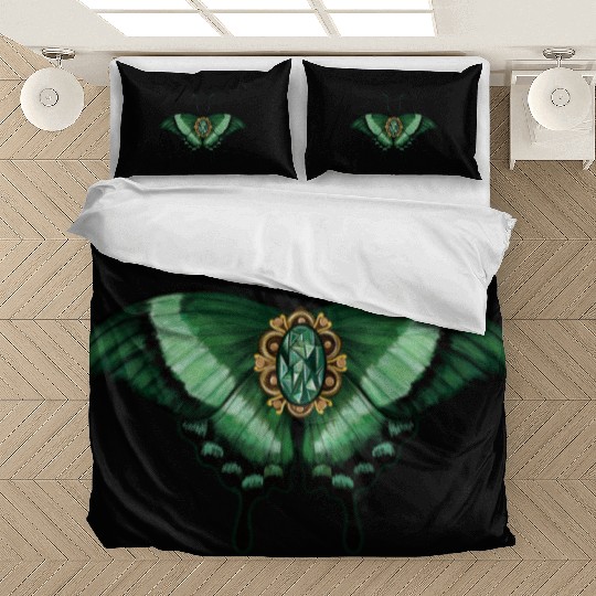 May Emerald Peacock Butterfly Gemstone Design Bedding Sets