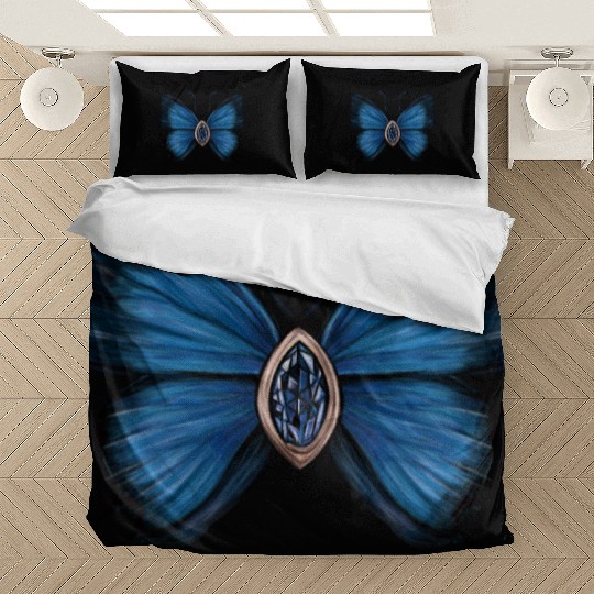 September Sapphire Blue Butterfly Gemstone Design Bedding Sets