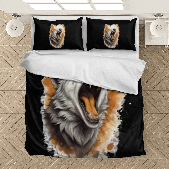 Howling Wolf Under Full Moon Bedding Sets