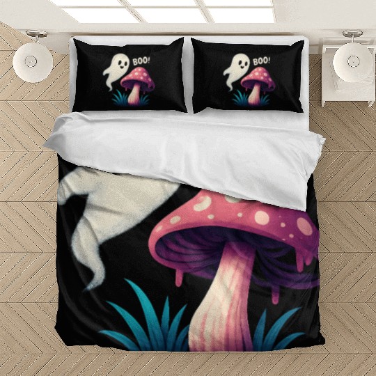 Spooky Forest Mushroom Halloween Design Bedding Sets