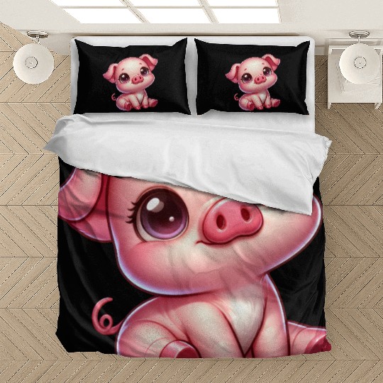 Cute piglet cartoon farm kawaii agriculture farmer Bedding Sets