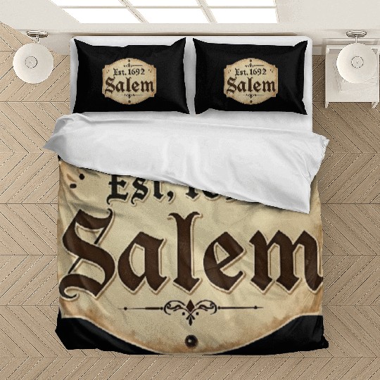 Vintage Salem Establishment Logo Design Bedding Sets