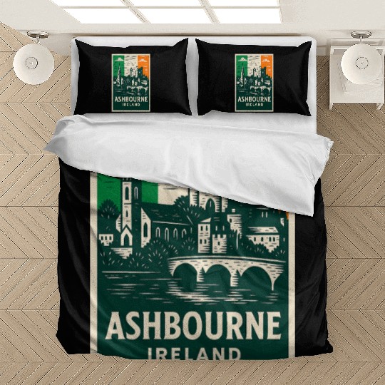 Irish Villagescape with Castle and Church Bedding Sets