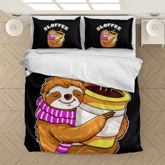 Sloffee Sloth Coffee Lover Design  Bedding Sets