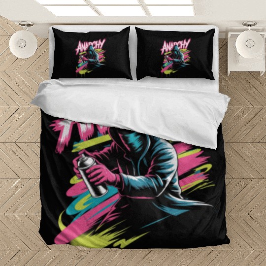 Graffiti-Inspired Hooded Rebel Design Bedding Sets