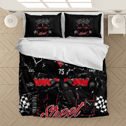 Retro Octobite Hot Rod Detroit Garage Bedding Sets