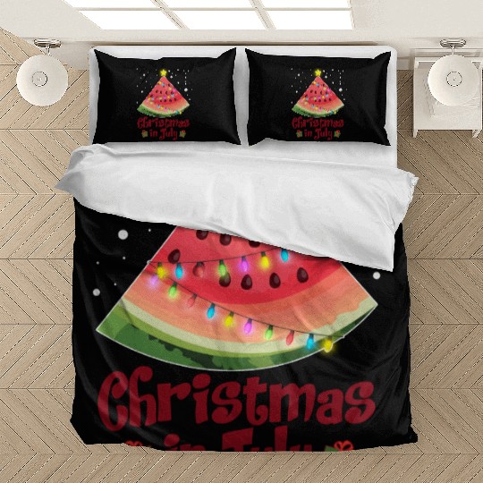 Christmas in July Watermelon Tree Funny Bedding Sets
