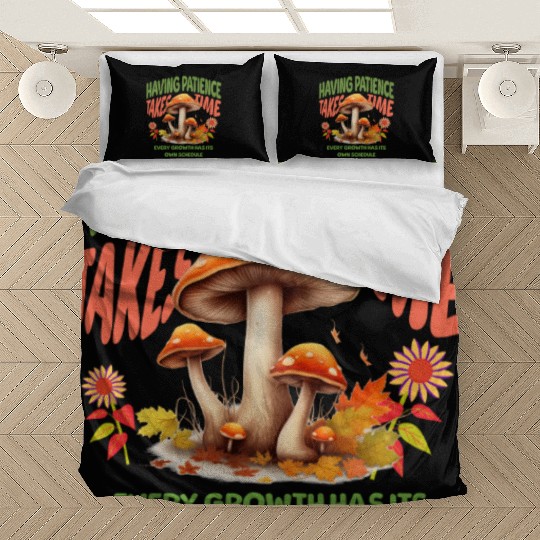 Autumn Mushrooms Growth Message Bedding Sets