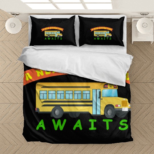 School Bus Awaits New Adventure Design Bedding Sets